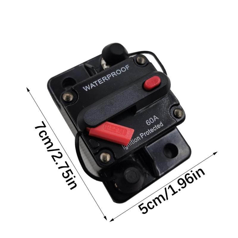 Transparent PC Case Automotive Circuit Breaker 30A To 300A Manual Reset For Overload Protection In Cars Boats And RVs