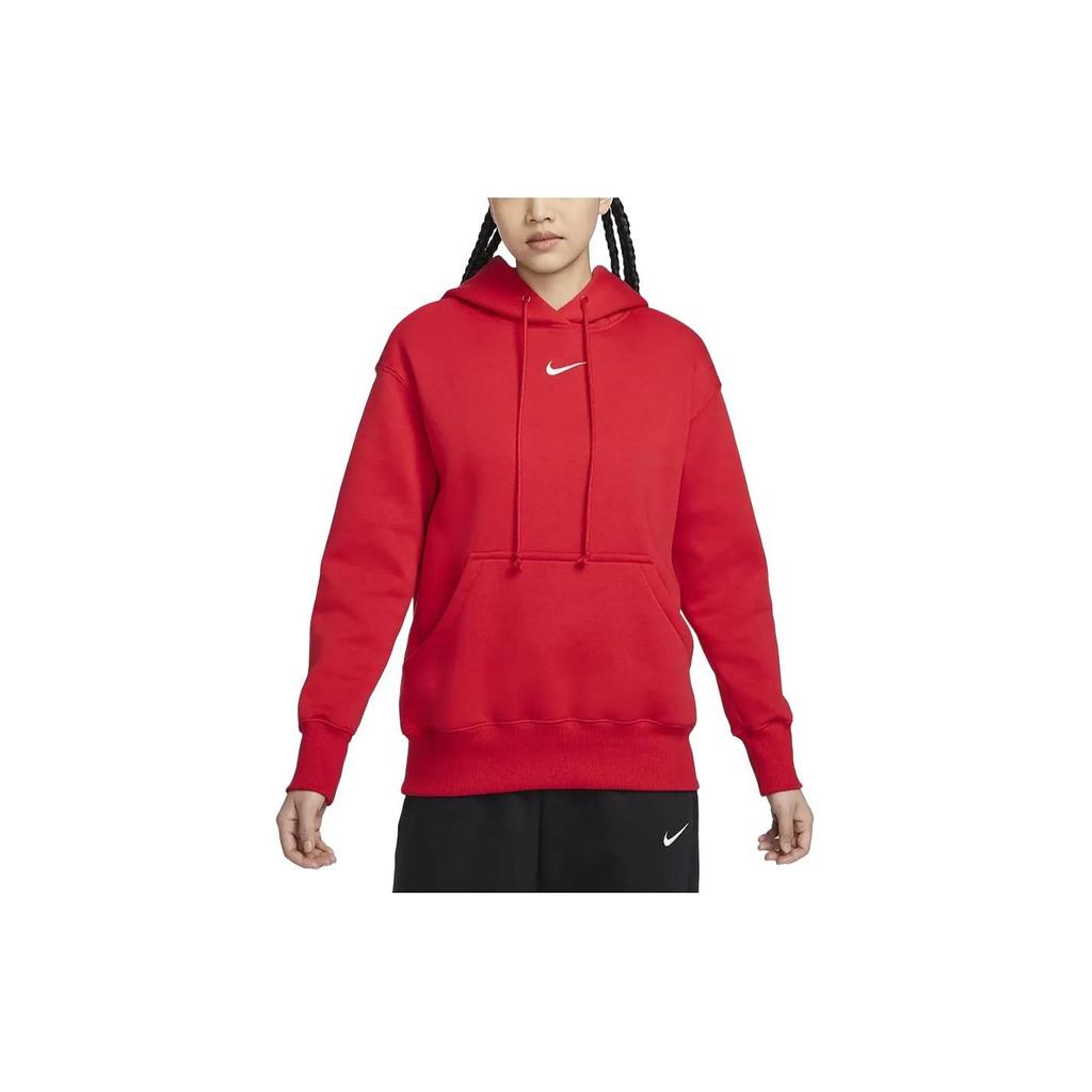 Nike Lunar New Year CNY Collection FW23 Sportswear Phoenix Fleece Solid Color Hooded Pullover Sweatshirt Women tops Red DQ5861-657
