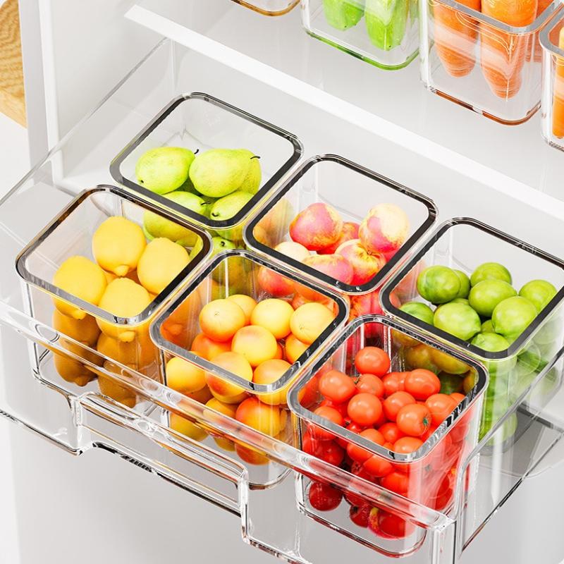 1Pcs Fridge Side Door Storage Boxes Portable Vegetables Fruits Preservation Box Kitchen Food Grade Plastic Storage Containers