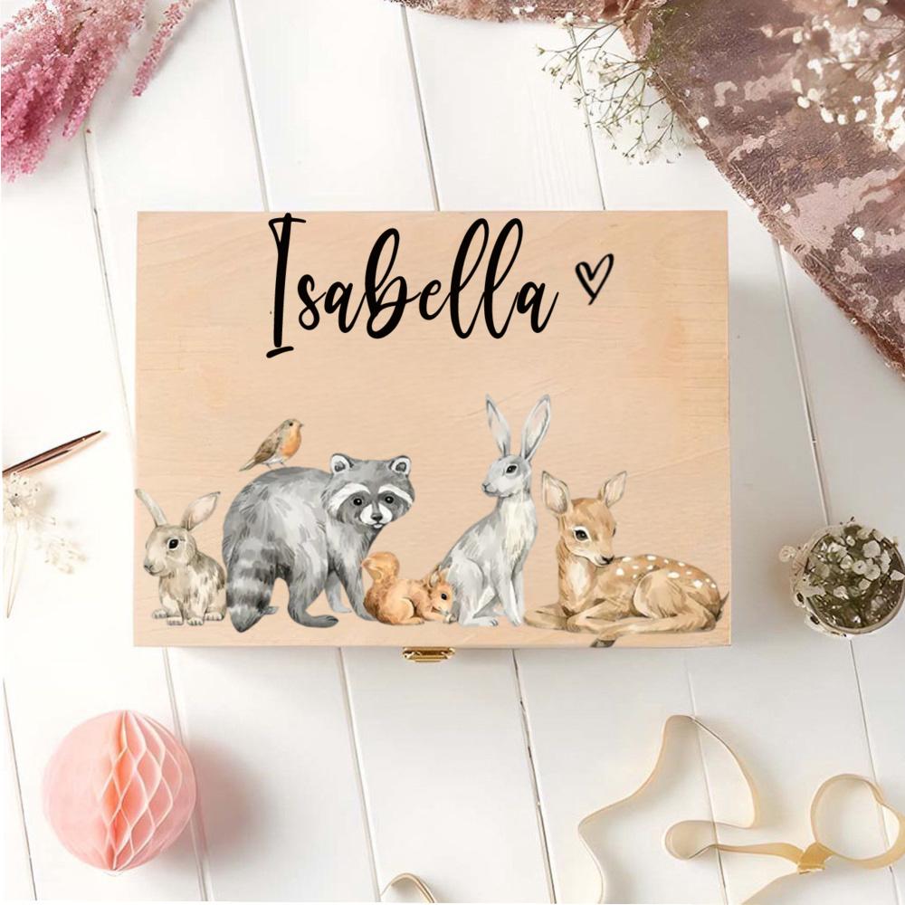 Personalized Baby Memory Box ,Custom Wooden Keepsake Box, Baby Gift for Newborn, Baptism, or Birth, Storage for Baby Memories