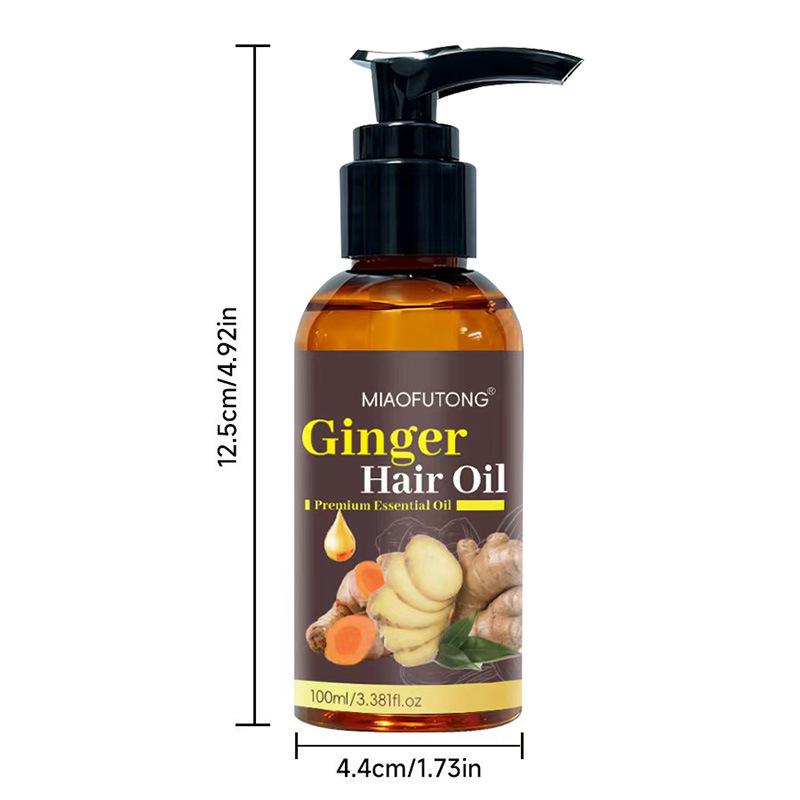 Cross-Border Hot Selling Ginger Hair Care Oil: Strengthens Follicles, Brightens, Fights Frizz, Leave-In Treatment.