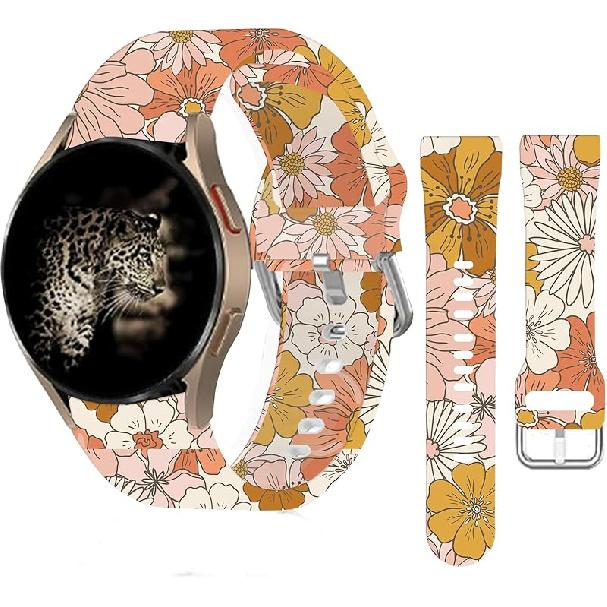 20mm Silicone Sport Bands Compatible for Galaxy Watch 6/Watch 5/Galaxy Watch 4 40mm 44mm/Classic 42mm 46mm/Watch 3 41mm, Active 2 Watch Bands,