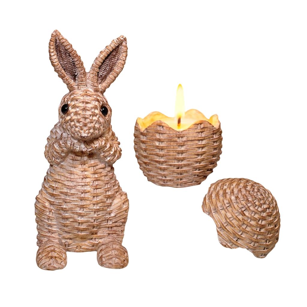 Cute Easter Rattan Bunny And Egg Decoration For Home And Desktop Display