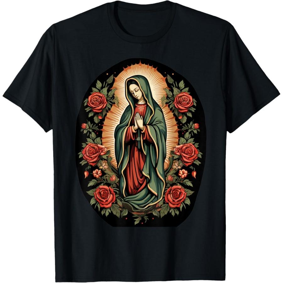 

Our Lady of Guadalupe Sant Mary For Christians, Catholics T-Shirt XXXXXL чорний