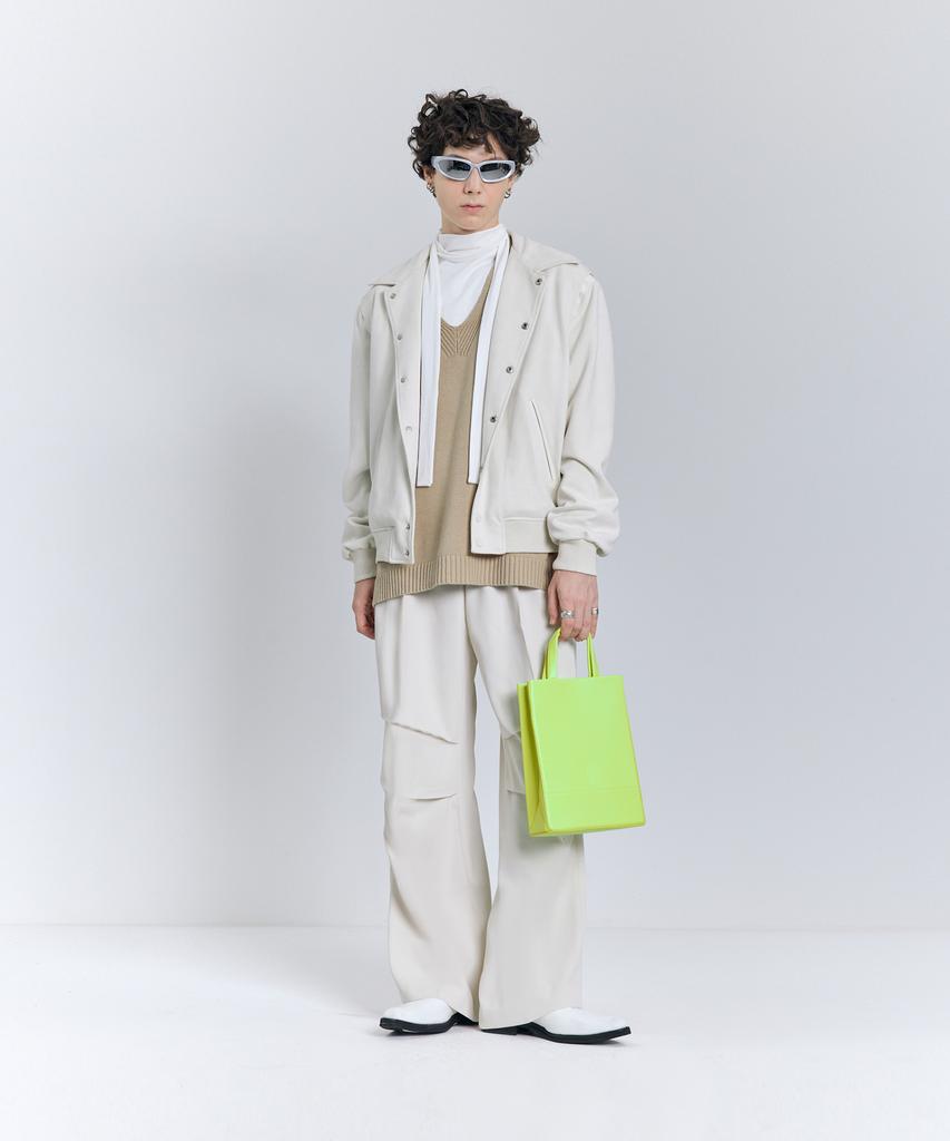IRONYPORNO WHITELINE 86-Iro269 Monotone Parachute Wide Pants Ivory