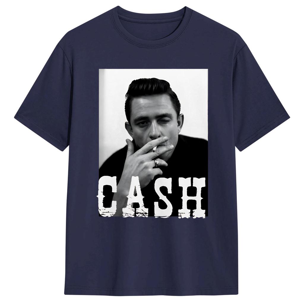 Vintage T Shirt Johnny Cash 100 Cotton T Shirts  Hip Hop Tshirt for Unisexs Summer Aesthetic Printed Short Sleeve Tops