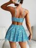 European & American Print Style Three-Piece Bikini Swimsuit Set for Women - 2026 Trend