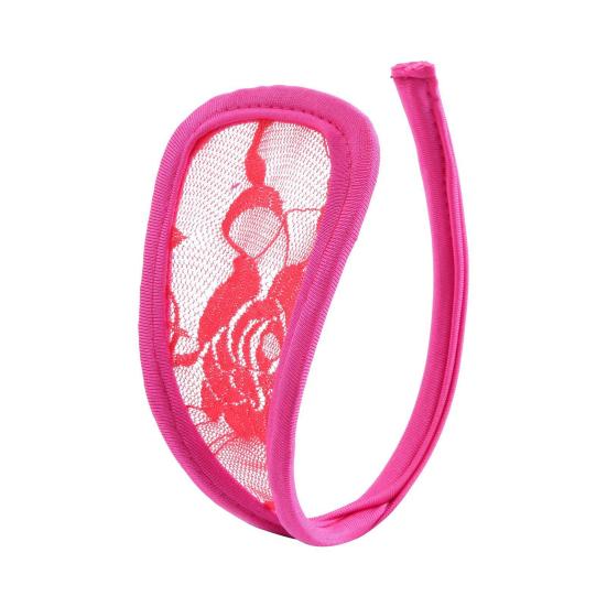 Women C String Underwear Sexy Floral Lace C Shape Mesh Thong Seamless Sheer See Through Panties for Bachelorette Valentine's Day
