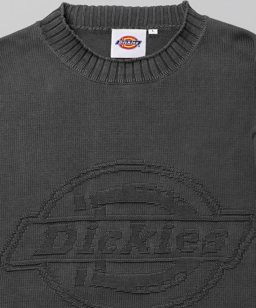 DICKIES Washed Embossed Logo Knit Charcoal