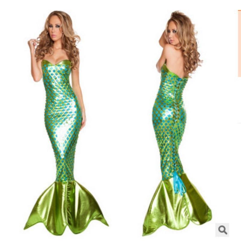 Halloween OS Mermaid Show Clothes Bar Party Clothes Export Tube Top Dress European and American Game Uniforms Spot