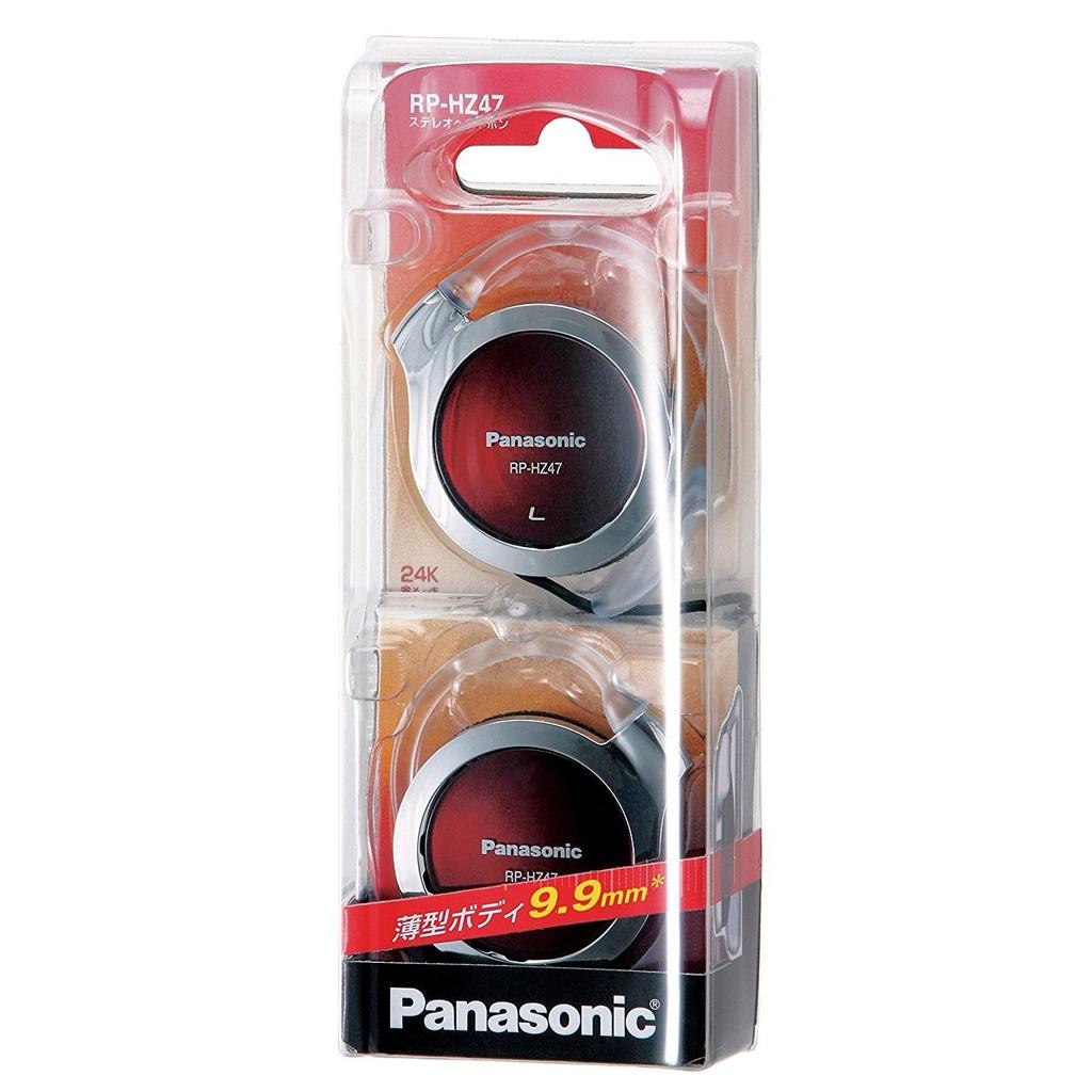 Panasonic RP-HZ47-R Red Clip-On Headphones Lightweight Portable Earphones