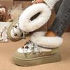 Fashion 2025 New Women Boots Round Toe Outdoor Thick Bottom Shoes for Women Fashion Cross Strap Decoration Short Plush Snow Boots Women