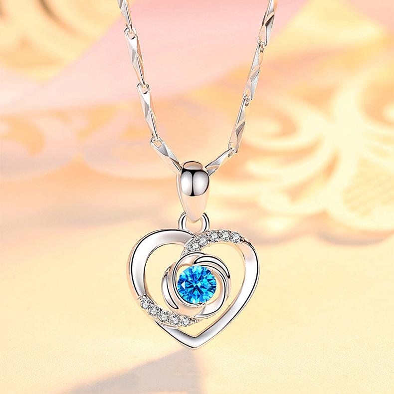 

Ожерелье с розовым сердцем и любовью для женщин, японских и корейских студентов, подвеска в виде персикового сердца, цепочка на ключицу, цепочка на шею