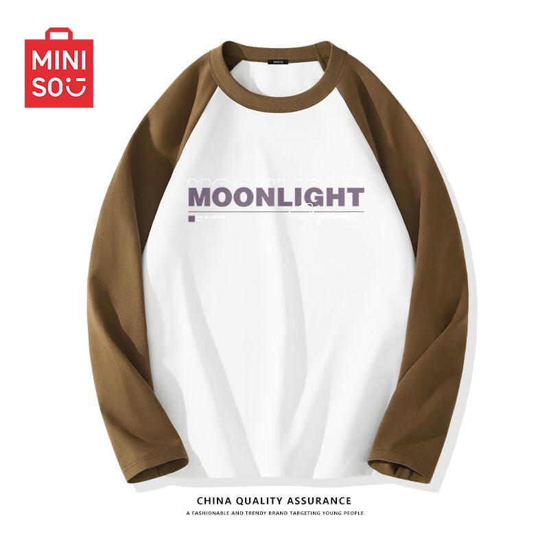MINISO Men s Contrast Patchwork Long Sleeve Cotton T-Shirt 3XL
