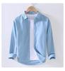 Spring Summer Chinese Style Lapel Long Sleeved Linen Shirt  Men Japanese Style Loose and Fashionable Casual Cotton Linen Shirt Jacket