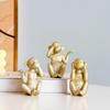 3pcs/set Miniature Monkey Figurines Home Decorative Ornament Crafts Home Bedroom Dormitory Dormitory Decor Crafts Miniatures