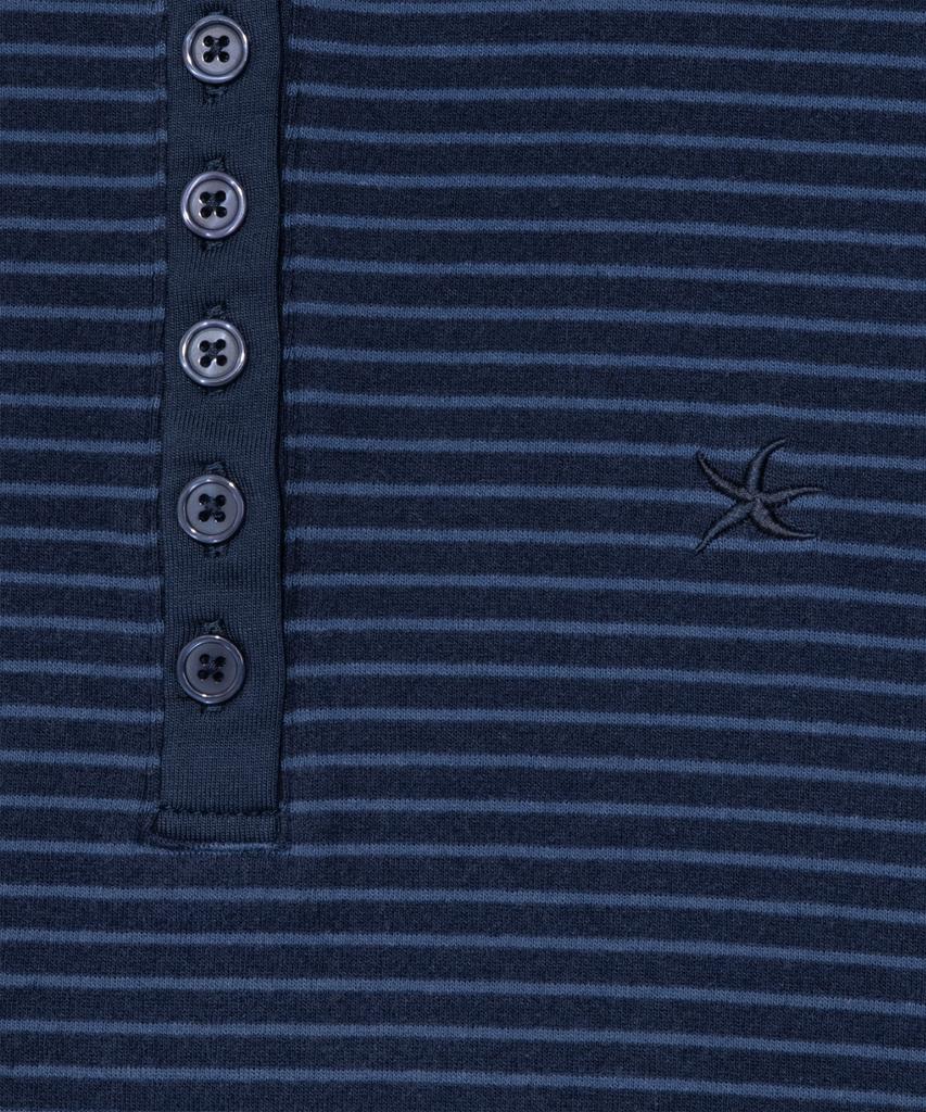 THE COLDEST MOMENT (W) Tcm Stripe Round Henley Neck T (Navy)