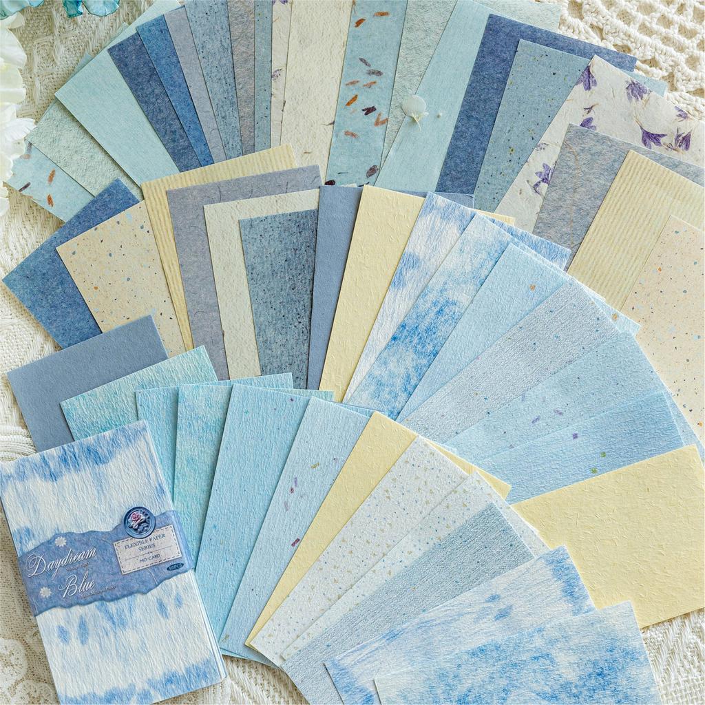 6style 50sheets light retro two materials non-stick material paper DIY handmade material scrapbook background collage decoration