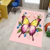 Butterfly Flowers Pattern Area Rug, Office Carpet Indoor Outdoor Entrance Doormat, Non-Slip Soft And Comfortable, Living Room, C122057