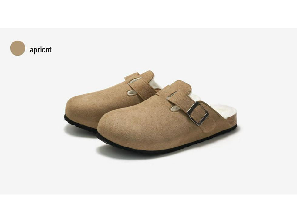 RUIZUSTOCK Winter Cork Slippers: Warm Velvet & Cotton Sandals for Men and Women, Frosted for Outdoor Wear