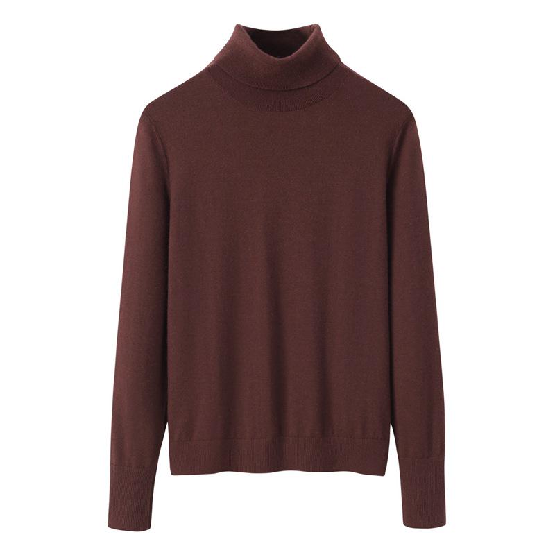 100% Czysty Kaszmir Lekki Sweter z Dekoltem Rolka Slim Fit