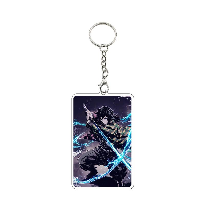 Anime 8cm Kamado Tanjiro Nezuko Agatsuma Zenitsu Cartoon Characters Acrylic Keychain Accessories Car Pendant Gifts Toy Wholesale