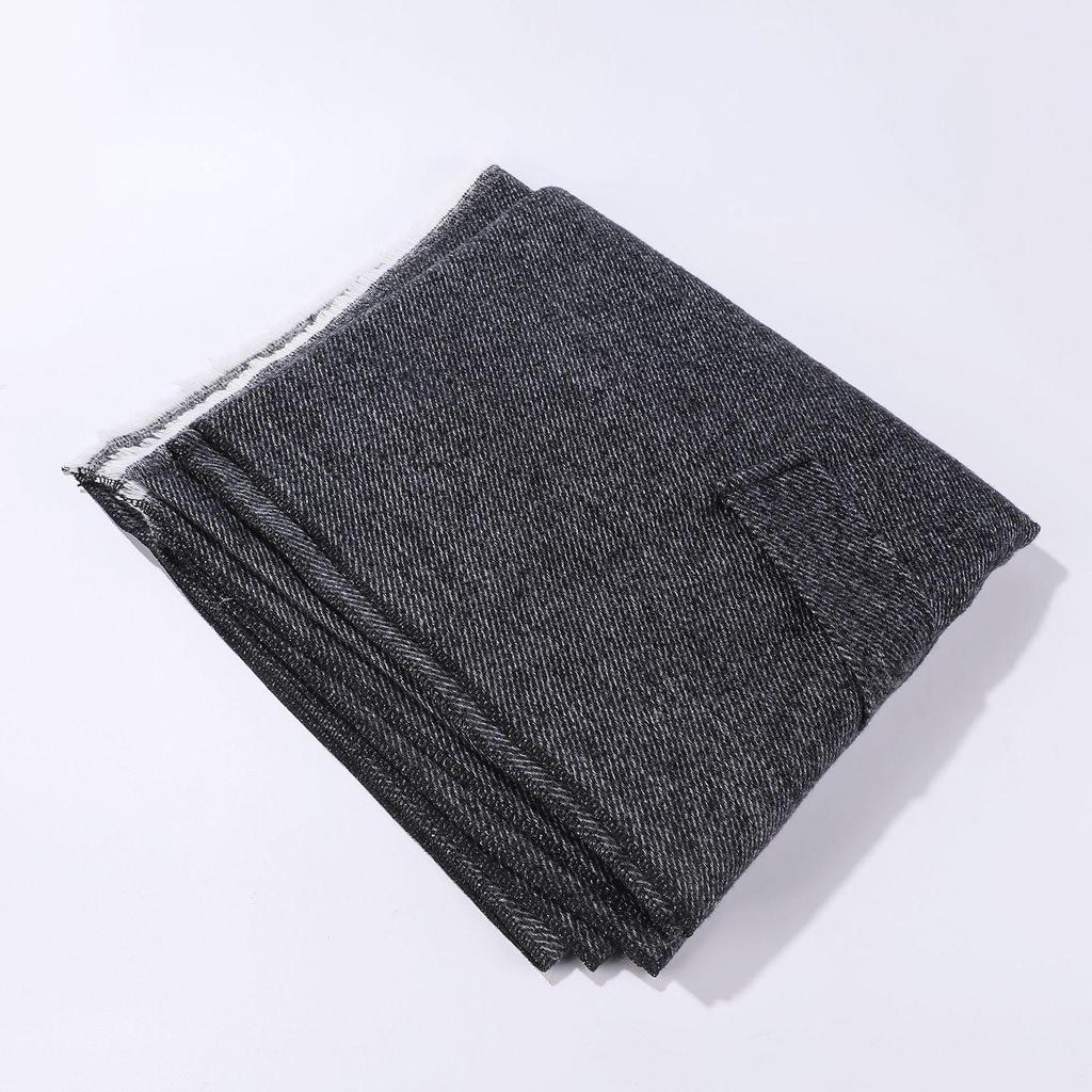 European & American Solid Color Imitation Cashmere Shawl Cape - Women's Autumn/Winter Warm Outerwear Scarf