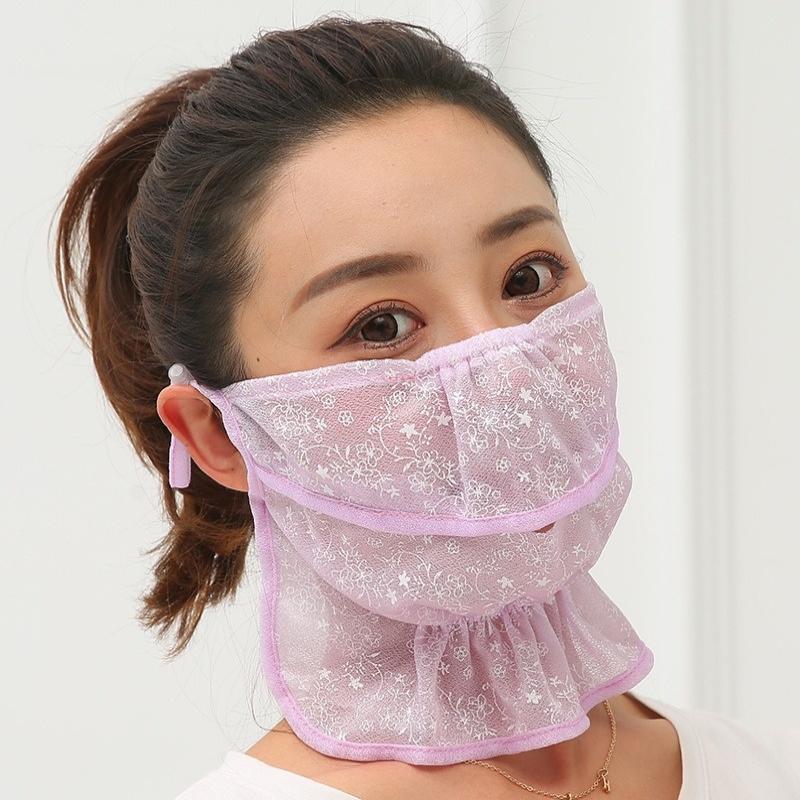 Anti-Uv Sunscreen Mask Breathable Ear Cord Face Cover Scarf Hanging Ear Dust-Proof Scarves Mask Summer Dust-Proof Veil