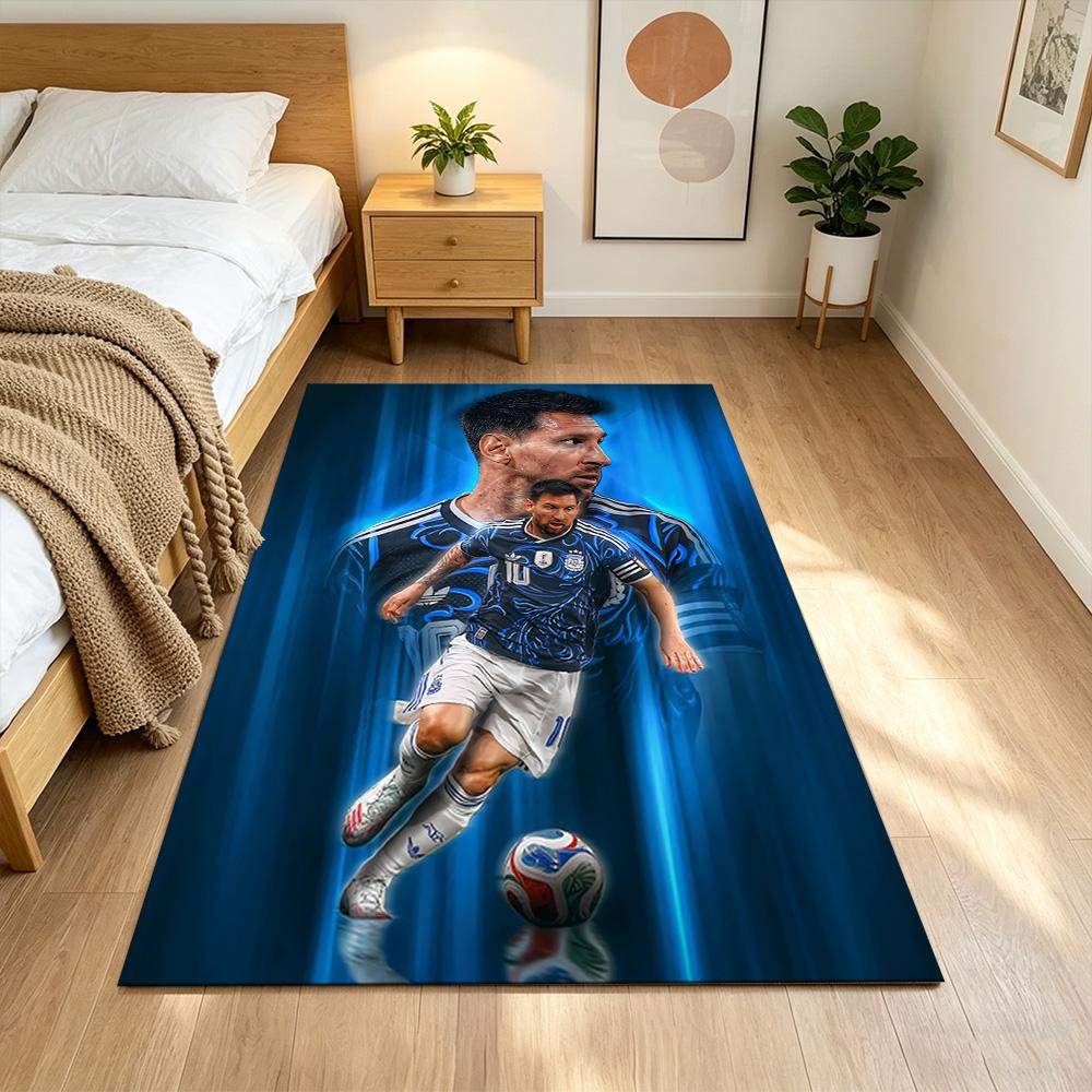Soccer Player Action Floor Mat Design for Foyer Hallway Study room Dormitory Antislip Carpet Decorate Offices Perfect Gift for Women/Men