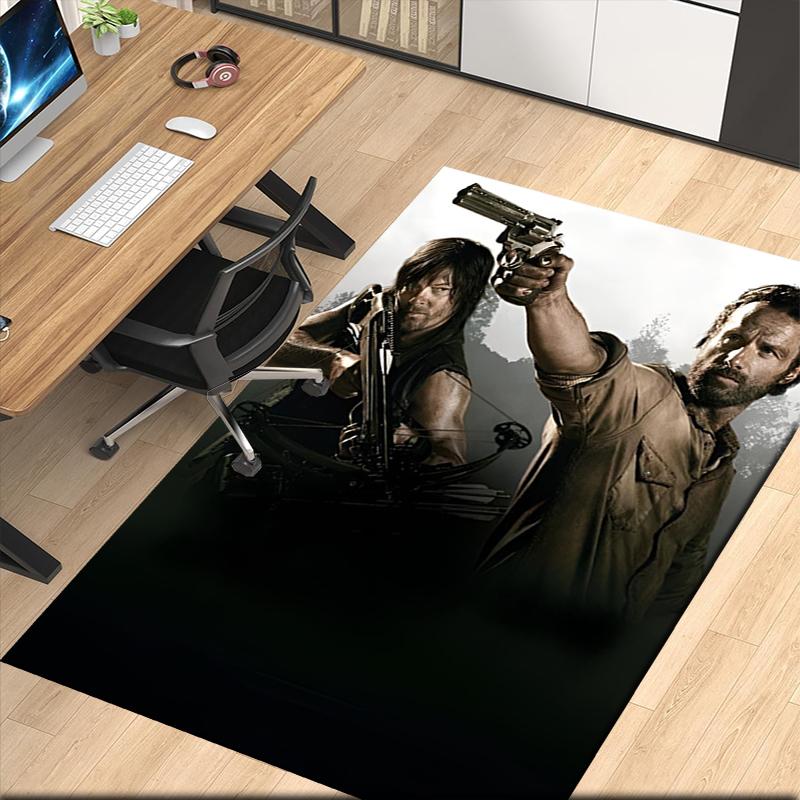 Daryl and Rick Printed Carpetrugfor Office Chair Living Room Bedroom Kitchen Room Decor Gifts