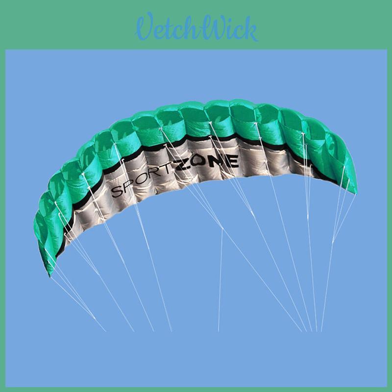 Vibrant Green 2.5m Dual Line Parafoil Parachute Stunt Kite For Outdoor Fun