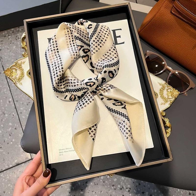New Blue Silk Scarf Premium Women's Neck Scarf Spring and Autumn Retro Scarf Strap Bag