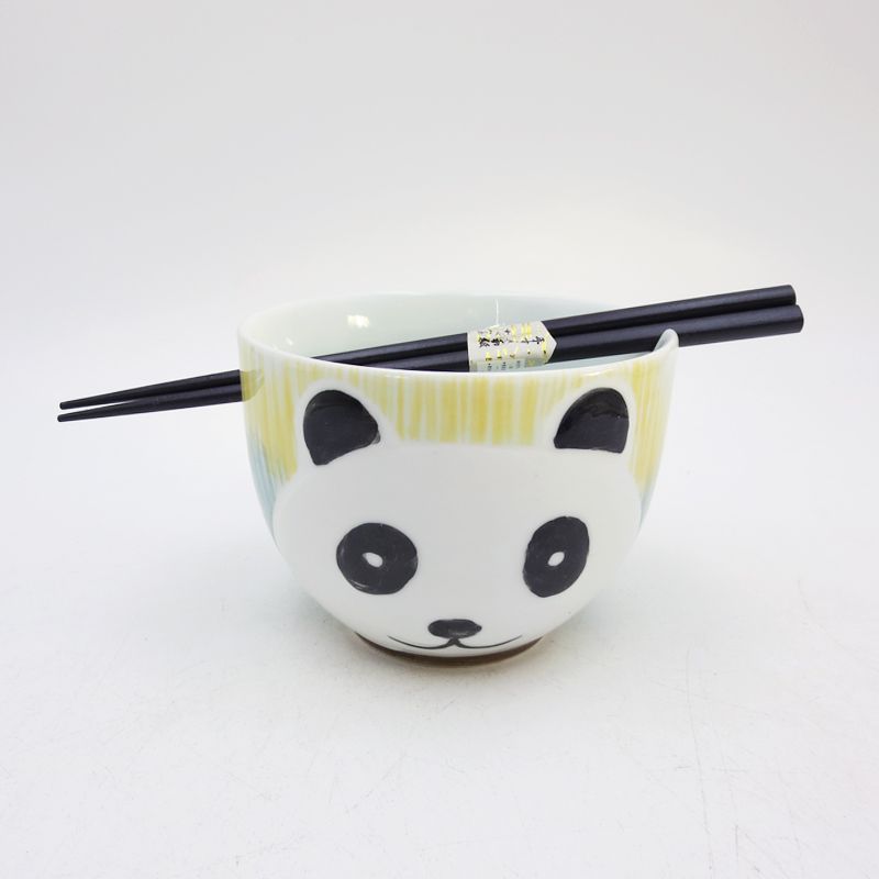 BEPAN Japanese Owl Chopstick Bowl Single Tableware Household Instant Noodles with Perforated Ceramic Simple Rice Bowl