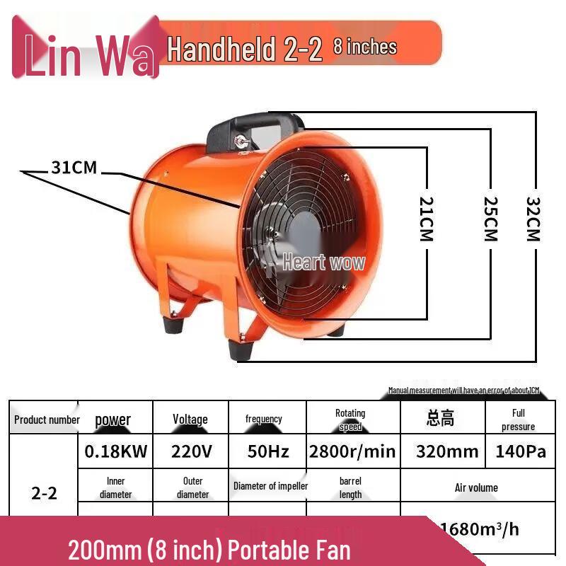 Portable 220V Axial Flow Industrial Ventilator Fan