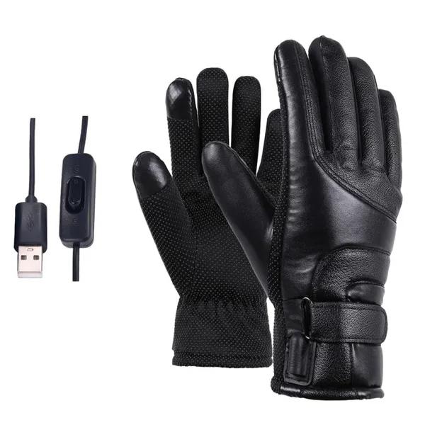 Winter Motorcycle Riding Electric Heating Gloves Warm Gloves USB Charging High Heat 4 Gear Temperature Control Thermal Heating Gloves for Skiing