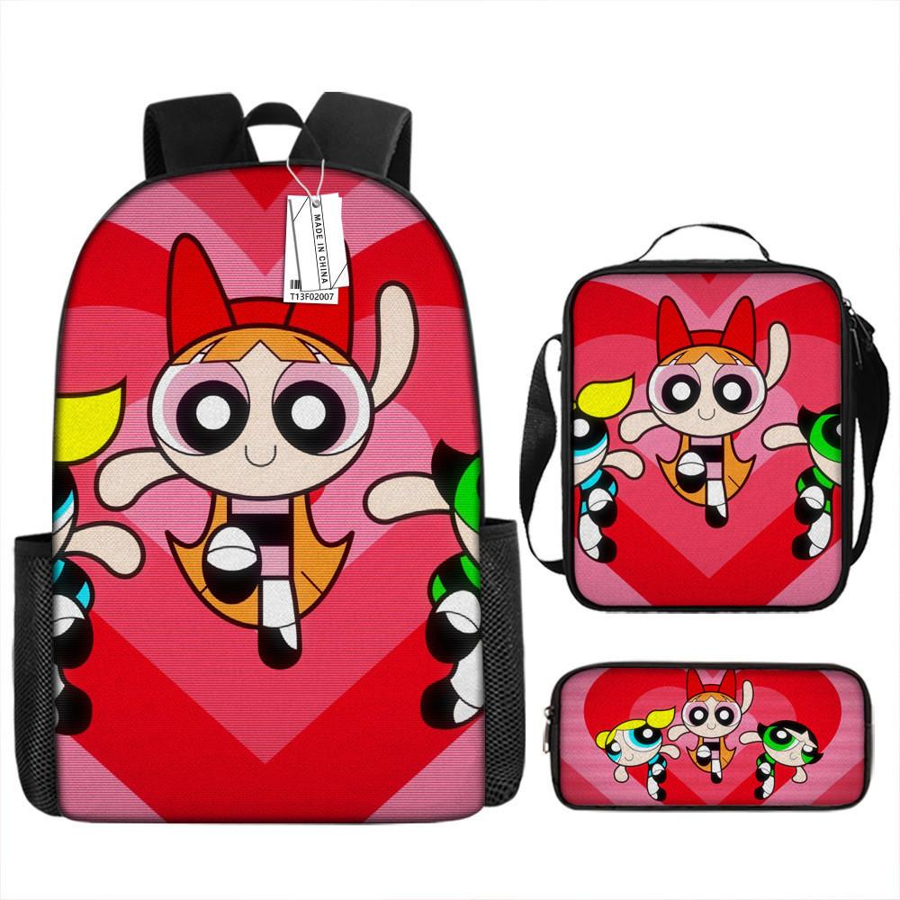 Mochila de Dibujos Animados Las Supernenas Con Correas Acolchadas de Espuma Para la Escuela y el Uso Diario
