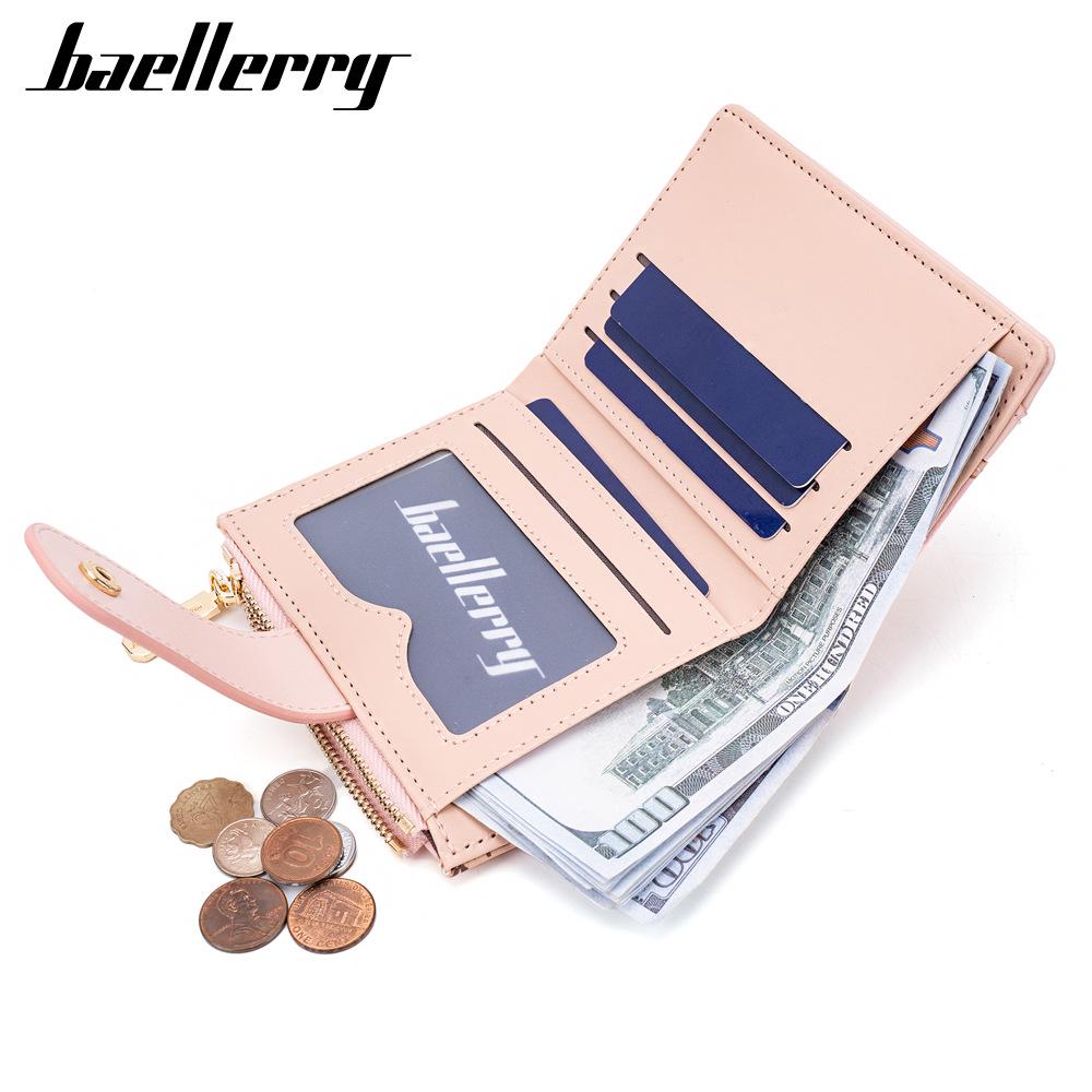 Women's Cross-Border Multi-Card Wallet - Short Buckle Print Coin Purse and Card Holder.
