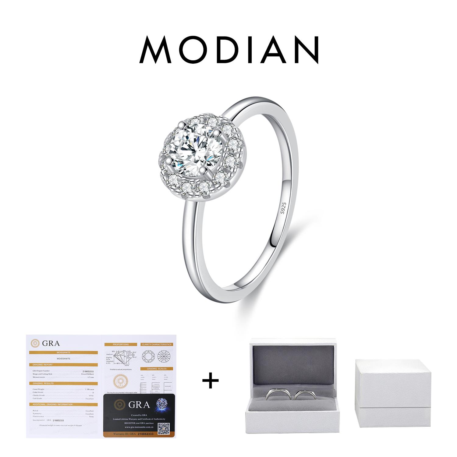 

Кольцо Modian 0,5 карата D Kleur Vvs1 Ronde Moissaniet, стерлинговое серебро 925 пробы, Ringen Prachtige Bruiloft Sieraden Voor Vrouwen Jubileum Cadeau 9 серебряный