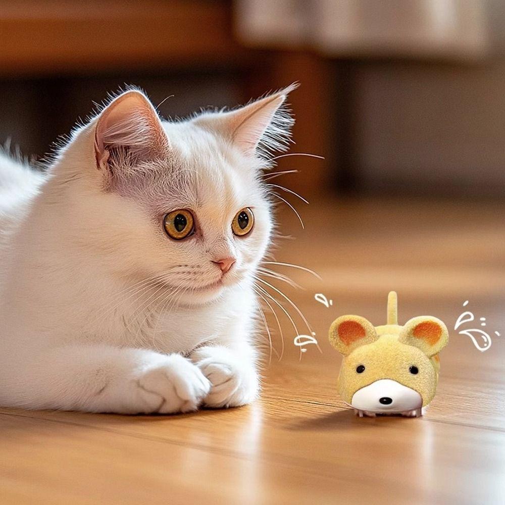 Creative Cute Electric Hamster Wear-resistant Bite-resistant Cat Teasing Toys Funny Simulation Hamster for Puppy Kitten