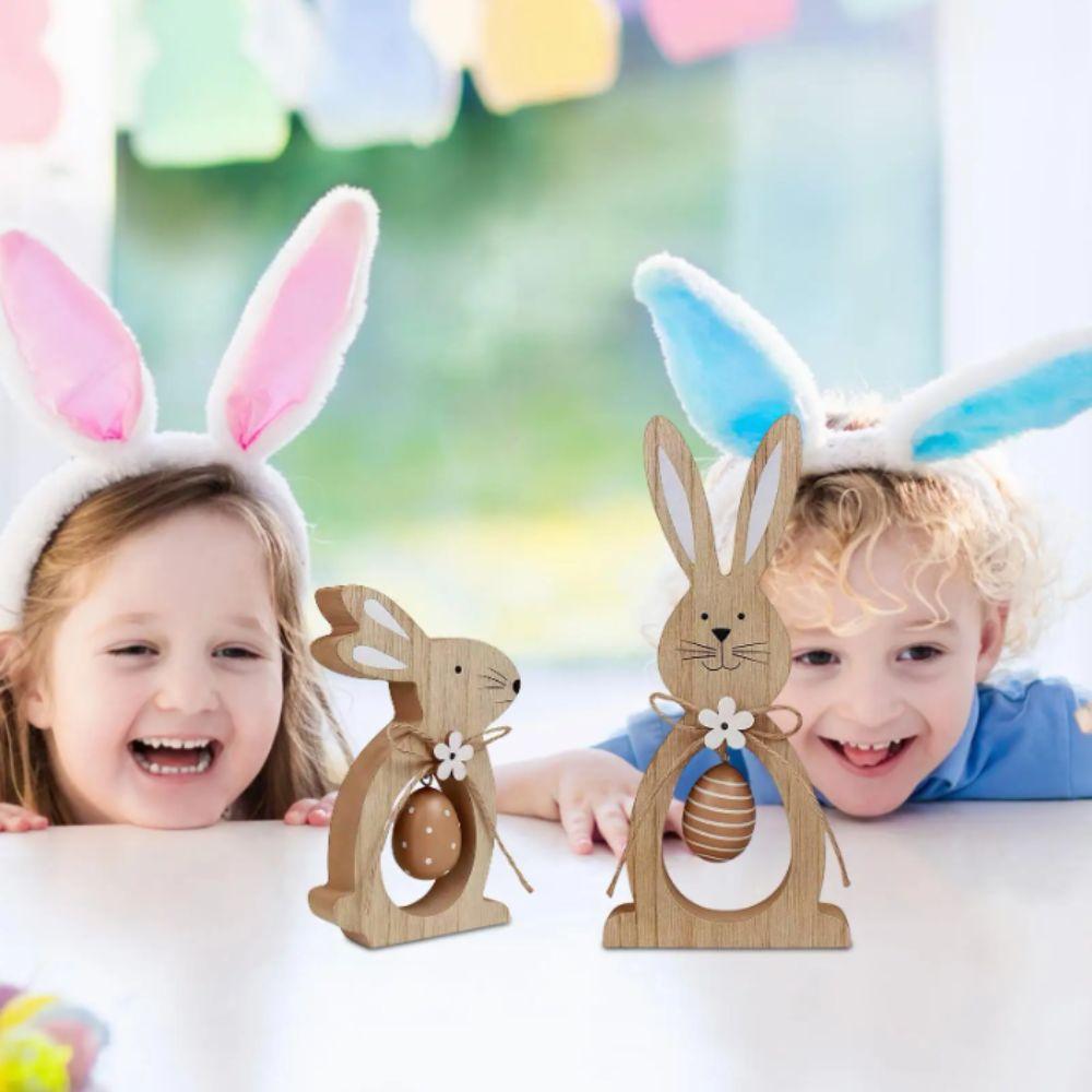 Wooden Material Wood Easter Decoration Festive Design Wooden Easter Decor  Party Decorations