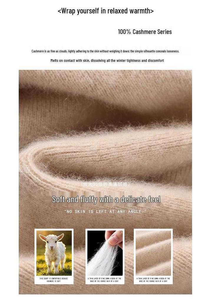 Women's Slim Fit Pure Cashmere Sweater, Half-High Neck, Soft Knit, Solid Color, 2026 Autumn/Winter Collection.