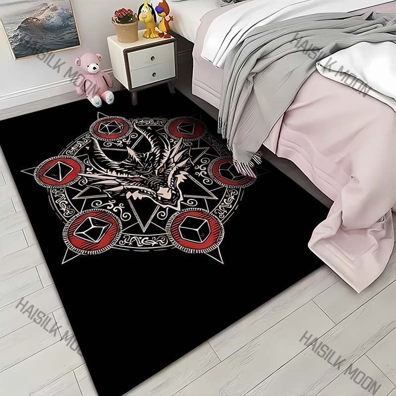 

1PC Dragon head magic circle red orbs Print Carpet for Living Room Bedroom Sofa Home Decor Rus Non-slip Floor Mat Luxury Gift 40x60cm
