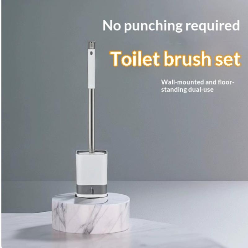 

4 In 1 Toilet Bowl Brush With Holder Silicone Plunger Set Deep Cleaning Kit Accessories