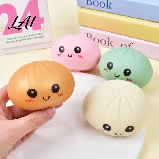 Cartoon Expression Dumpling Toy 12Pcs Squeeze Soft Stretchy Steamed Kids Stress Relief Bun Fidget Decompression Simulation Dough Ball Desk Compact
