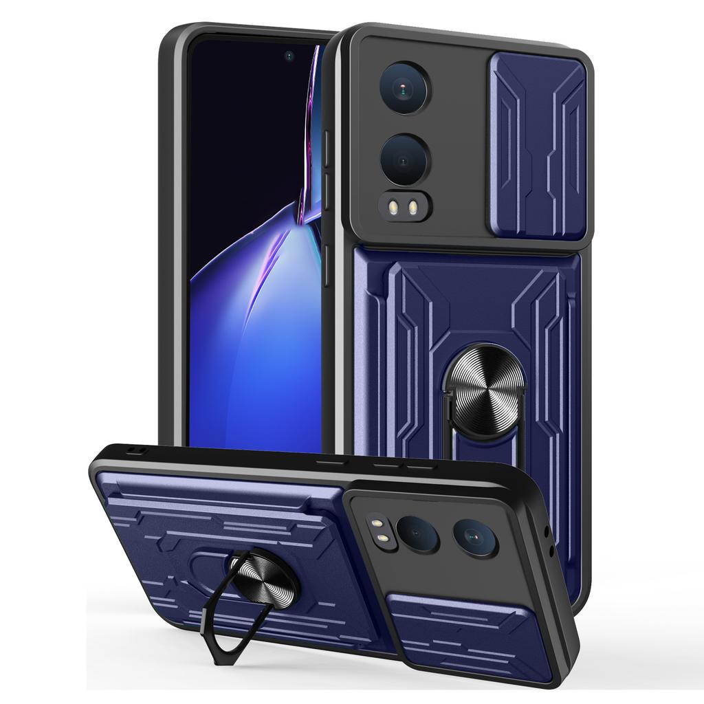 For OnePlus Nord CE4 Lite 5G Case PC+TPU Kickstand Phone Back Cover with Camera Slider