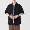 Men's Casual Shirt Short Sleeve Button Down Lapel Shirt with Front Pocket Summer Vacation Beach Loose Top