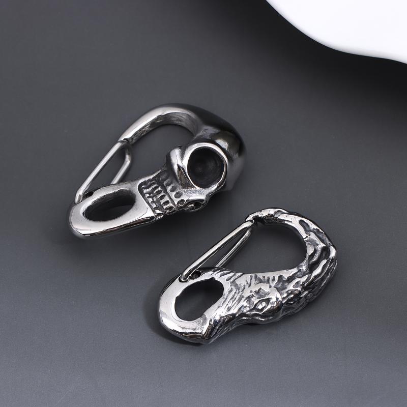 Sleutelhanger Schedel Heavy Duty Roestvrij Staal Gotische Karabijnhaak Clips Lanyards Vergrendelend Punk Stijl Sleutelhanger Hanger