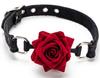 Ball Gag with Rose Bud Gag Black - Generic - BDSM Gags
