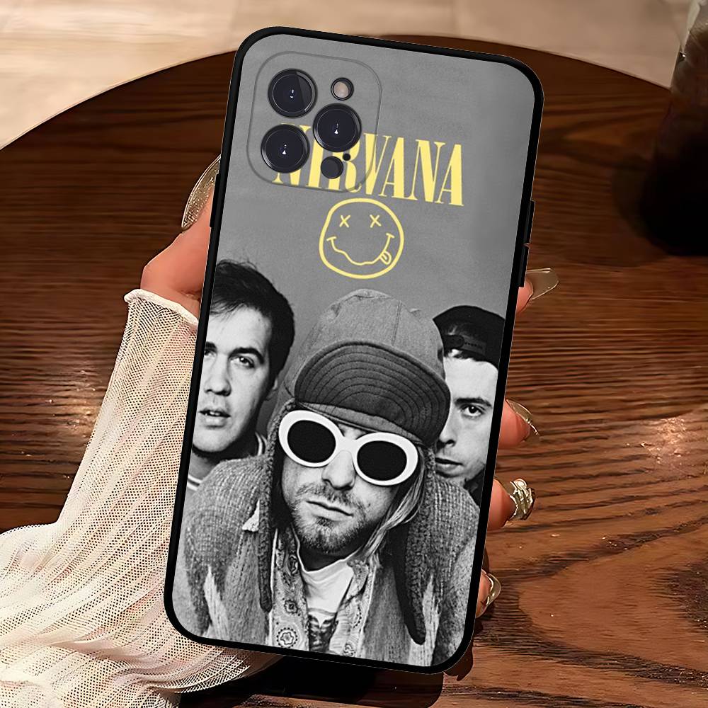 Grunge Band N-Nirvana For IPhone 17 16 15 14 13 12 11 Pro Max Plus Shockproof Black Soft Phone Cover