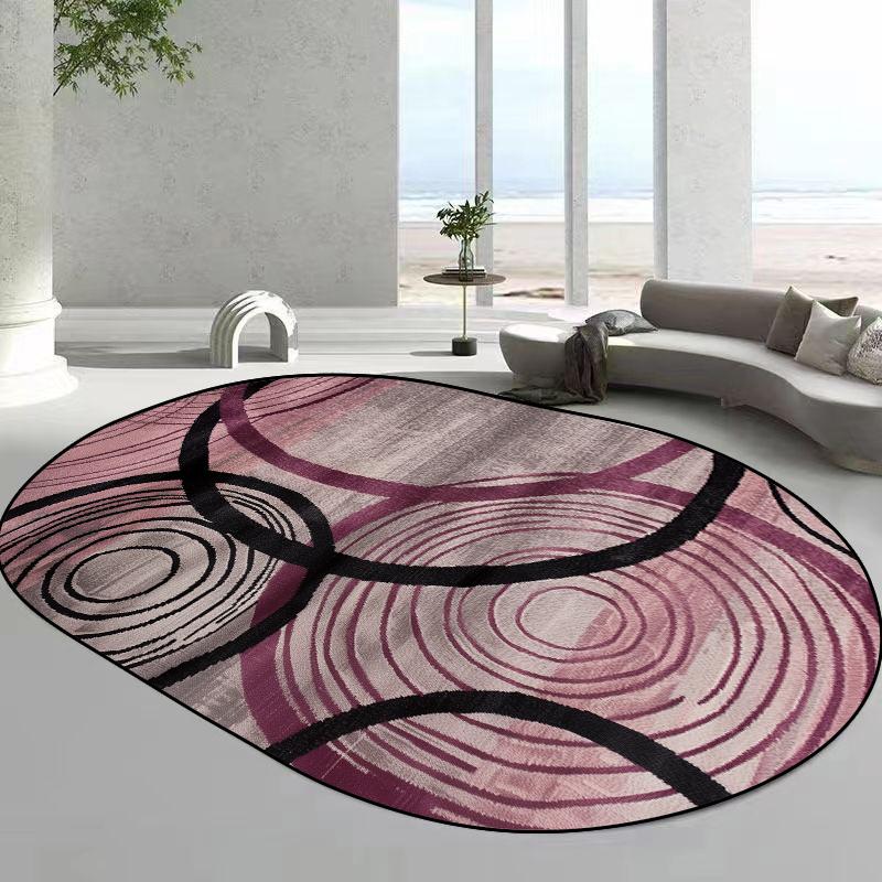 Modern Style Oval Carpets for Living Room Abstract Home Decoration Mat Large Bedroom Rug Non-slip Coffee Tables Mat Washable